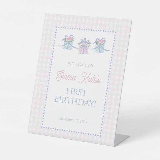 First Birthday Welcome Sign - Every Day is a Gift (Front)