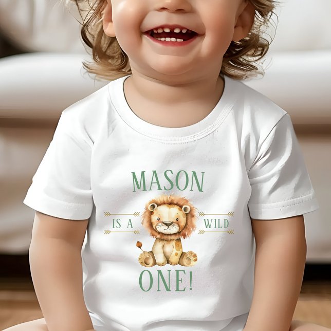 First Birthday Wild One Lion Shirt (Wild One First Birthday Lion T-shirt)