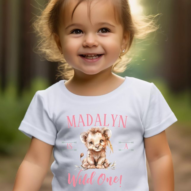 First Birthday Wild One Lion Shirt (Girl's First Birthday Wild One Lioness Shirt)