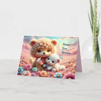 First Birthday with Toy Bears Card