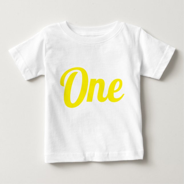 First Birthday Yellow Baby T-Shirt (Front)