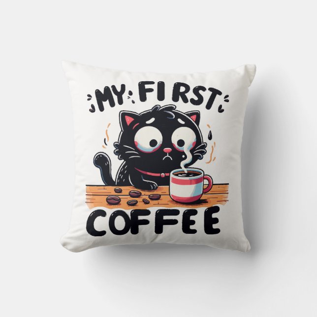 First Black Coffee Adventure Cushion (Front)