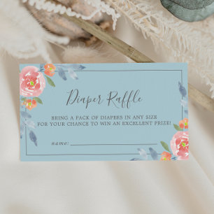 First Bloom Floral Baby Shower Diaper Raffle Enclo Enclosure Card