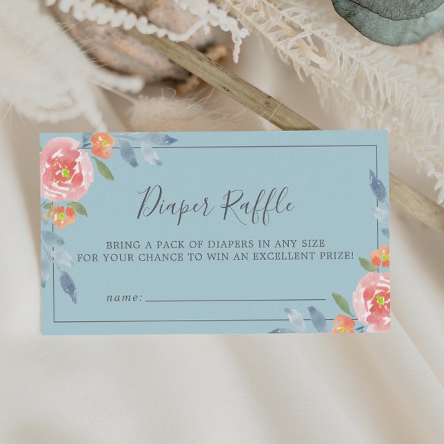 First Bloom Floral Baby Shower Diaper Raffle Enclo Enclosure Card (Creator Uploaded)