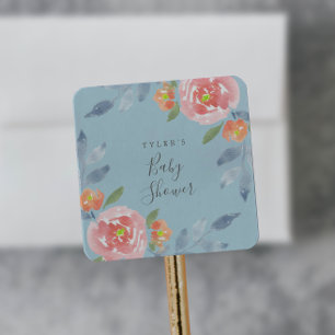 First Bloom Floral Baby Shower Envelope Seals