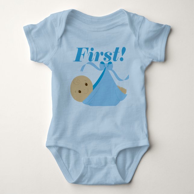First! Bodysuit for Baby Boy (Front)