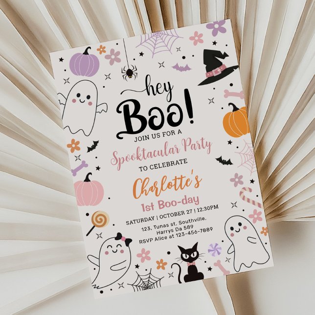 First Boo Day Spooktacular Halloween Birthday Invitation (Creator Uploaded)