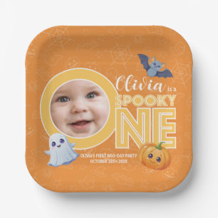 First Boo Spooktacular First Birthday Paper Plate