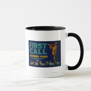 First Call Pear Crate LabelContra Costa, CA Mug