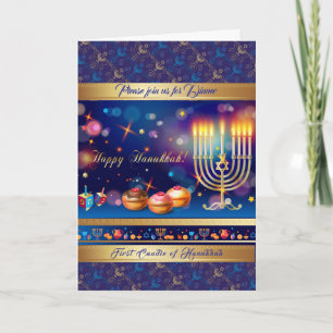 First Candle of Hanukkah Festival of lights Party Invitation