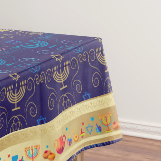 First Candle of Hanukkah Festival of Lights Party Tablecloth