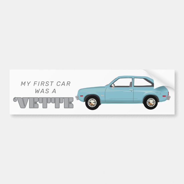 First car Chevrolet Chevette Vette retro classic Bumper Sticker (Front)