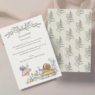 First chapter birthday cottagecore hand-drawn thank you card