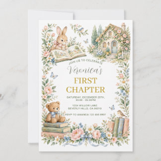 First Chapter Girl Storybook Birthday Invitation