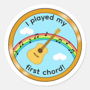 First Chord Acoustic Guitar Kids Medal Sticker
