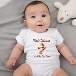 First Christmas Adopted Fostered  Baby Bodysuit