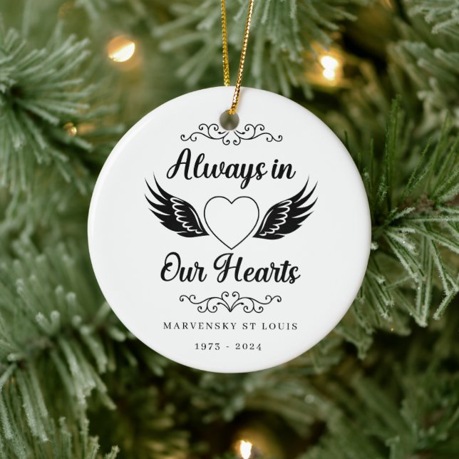 First Christmas always in our heart memorial  Ceramic Ornament (Tree)