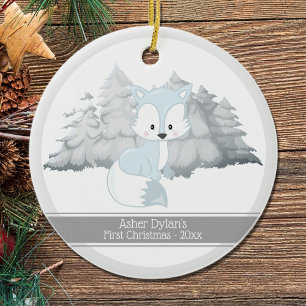 First Christmas Arctic Fox Ceramic Ornament