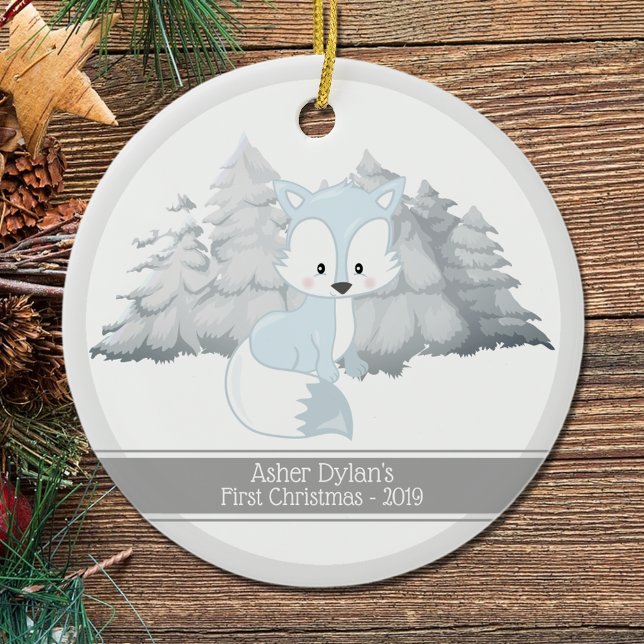 First Christmas Arctic Fox Ceramic Ornament (Creator Uploaded)