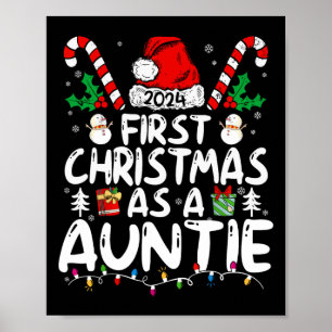 First Christmas As A Auntie Family Matching New Au Poster