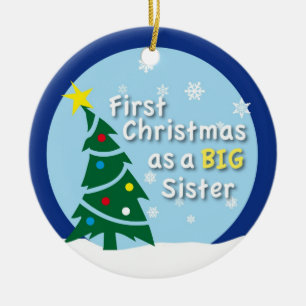 First Christmas as a BIG Sister Ceramic Tree Decoration