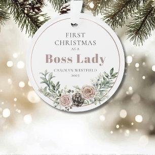 First Christmas as a Boss Lady Name Year Ornament