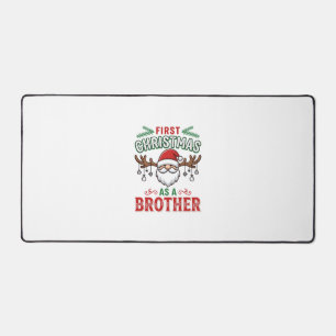 First Christmas As a Brother Santa Gnome Desk Mat