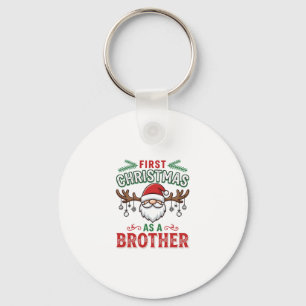First Christmas As a Brother Santa Gnome Key Ring