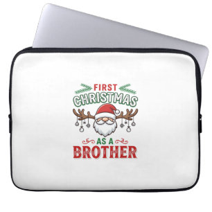 First Christmas As a Brother Santa Gnome Laptop Sleeve