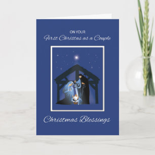 First Christmas As a Couple Blessings Manger Card