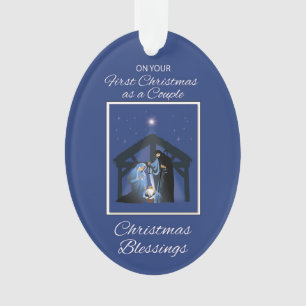 First Christmas As a Couple Blessings Manger Ornament