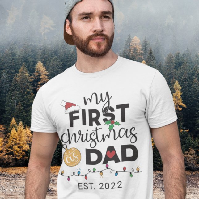 First Christmas as a dad - family matching cute T-Shirt (Creator Uploaded)