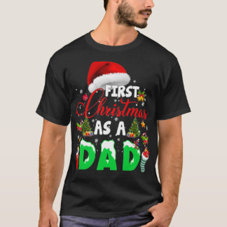 First Christmas As a Dad Santa Hat Ugly Xmas 2021 T-Shirt