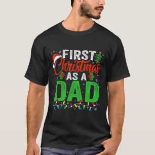 First Christmas As A Dad Xmas Lights New Dad Chris T-Shirt