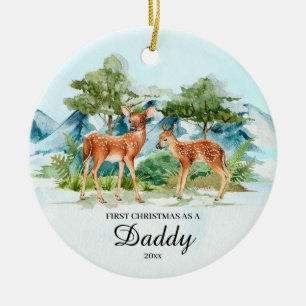 First Christmas As A Daddy Deer Keepsake Christmas Ceramic Ornament