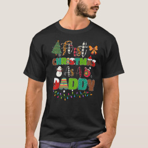 First Christmas As A Daddy Leopard Plaid Christmas T-Shirt