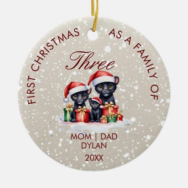 First Christmas as a Family Circle Ornament (Front)