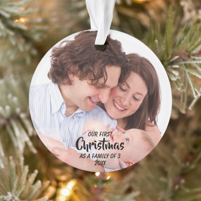 First Christmas As A Family of 3 Ornament (Tree)