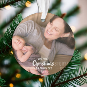 First Christmas As A Family of 3 Ornament