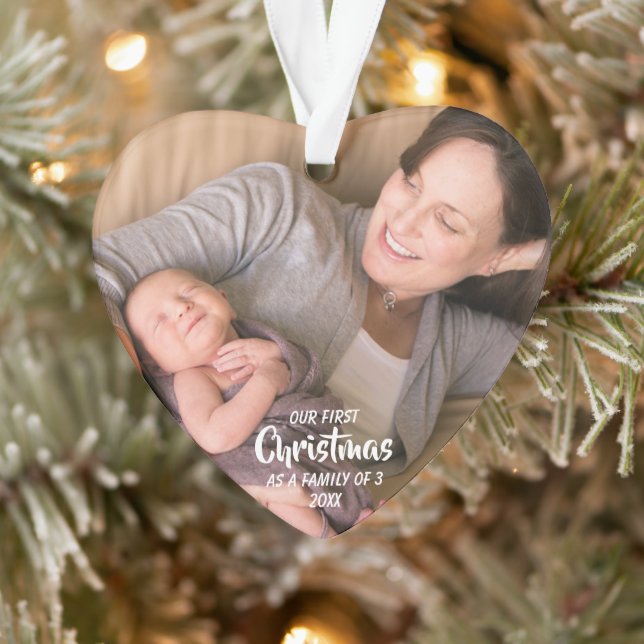 First Christmas As A Family of 3 Ornament (Tree)