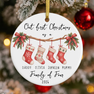 First Christmas as a Family of 4 Ornament