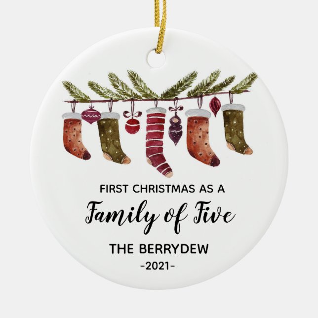 First Christmas as a Family of Five ornament (Front)