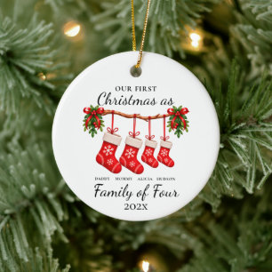 First Christmas as a Family of Four Baby's First Ceramic Ornament