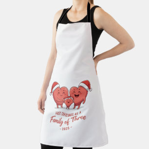 First Christmas As A Family Of Three 2025 Heart Apron