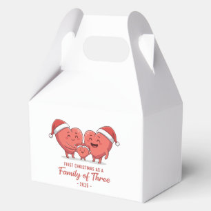 First Christmas As A Family Of Three 2025 Heart Favour Box
