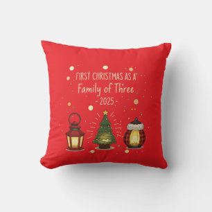 First Christmas as a Family of Three 2025 Lantern Cushion