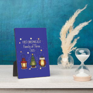 First Christmas as a Family of Three 2025 Lantern Plaque