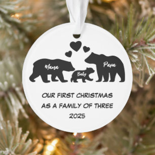 First Christmas As A Family Of Three Ornament