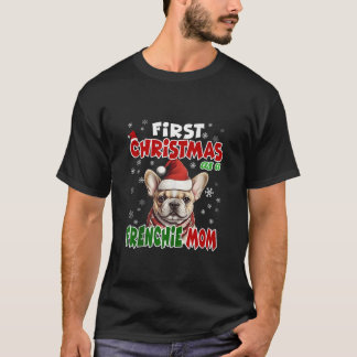 First Christmas As A Frenchie Mum Santa Hat Parent T-Shirt