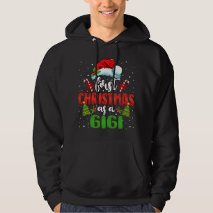 First Christmas As A Gigi Hat Santa Gender Reveal Hoodie